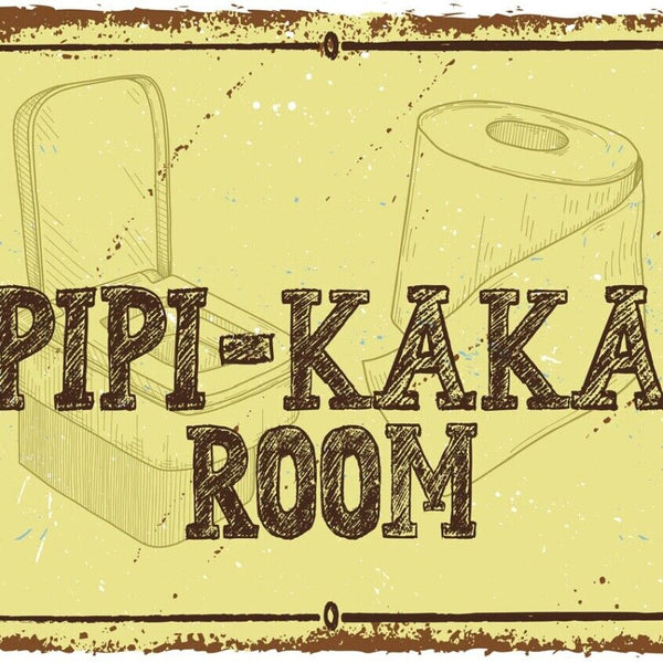 Schild Pipi-Kaka Room WC Toilette Klo Rolle 12x18 20x30 30x40 Blech/Holz