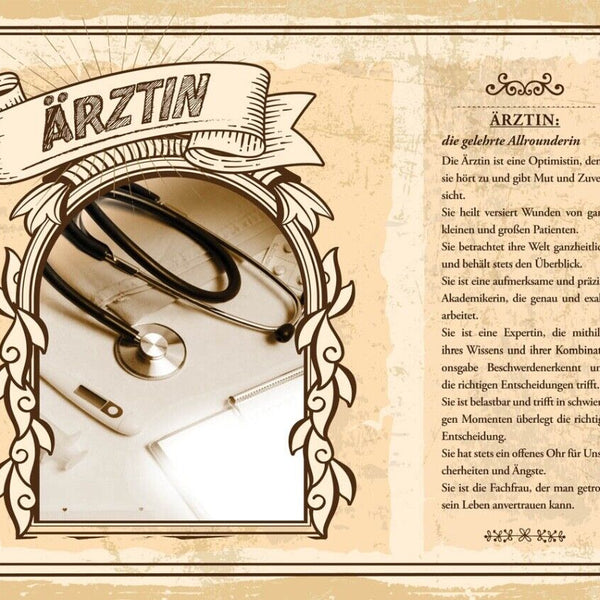 Schild Ärztin Beruf Doktor Medizinerin Heilkundige 12x18 20x30 30x40 Blech/Holz