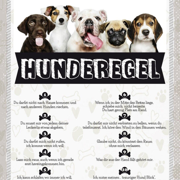 Schild Hunderegel Hund Haus Tier Liebe Zuhause 12x18 20x30 30x40 Blech/Holz