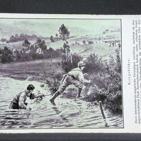 Kriegsbilder Grenzjäger Fluss Soldaten Österreichische Armee JW 165484