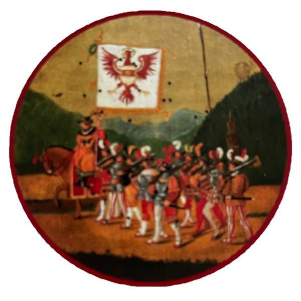 Nostalgie Holzschild Schützenscheibe Kaiser Maximilian Wappen Flagge Schild