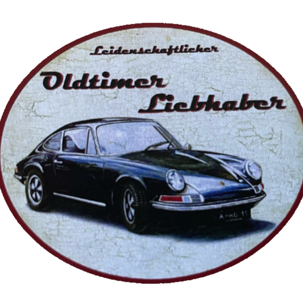 Nostalgie Holzschild Leidenschaftlicher Oldtimer Liebhaber Porsche 911 Schild