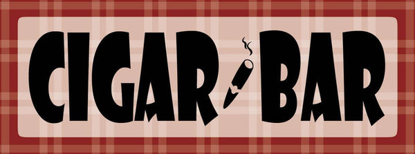 Schild cigar bar zigarre lounge tabak trafik rauchen 27 x 10 blech od. holz