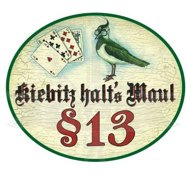 Kuk nostalgie holzschild "kiebitz halts maul"