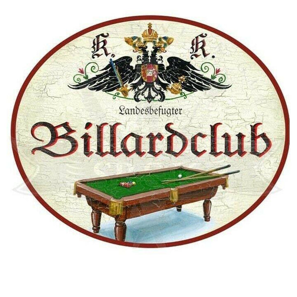 Kuk nostalgie holzschild "billardclub"