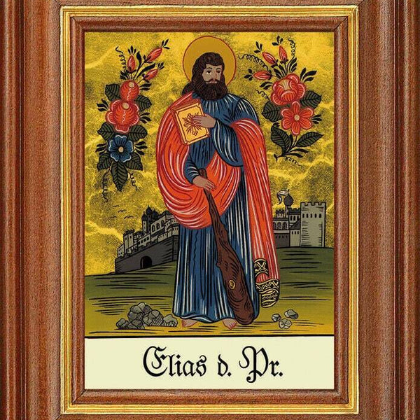 Hinterglasbild - elias der prophet - patronatsbild taufe namenspatron 12,7x16