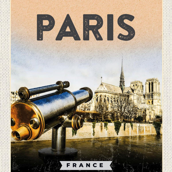 Schild Paris France Frankreich Stadt Notre-Dame 12x18 20x30 30x40 Blech/Holz