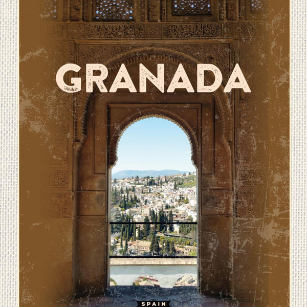 Schild Granada Spain Spanien Nasrid Palast Tor 12x18 20x30 30x40 Blech od. Holz