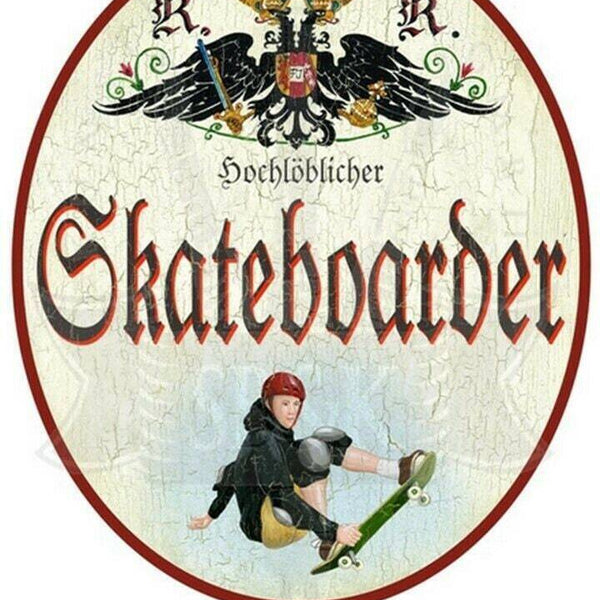 Kuk nostalgie holzschild "skateboarder"