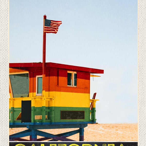 Schild California Kalifornien USA Strand Haus 12x18 20x30 30x40 Blech/Holz