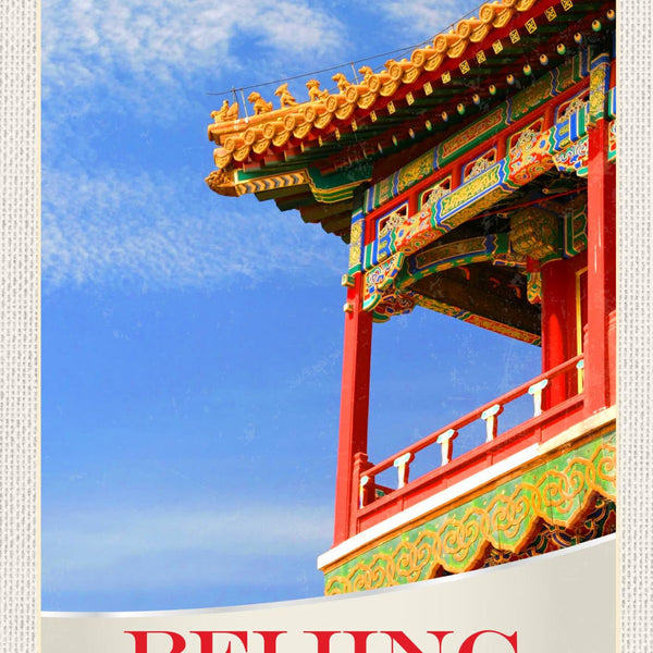 Schild Beijing Peking China Verbotene Stadt Tempel 12x18 20x30 30x40 Blech/Holz