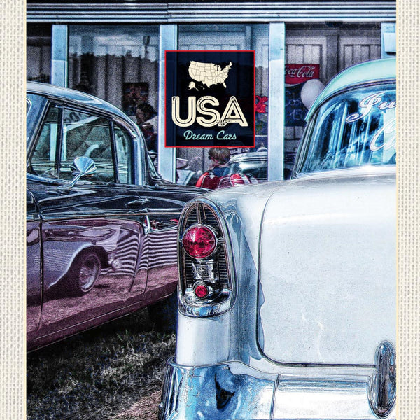 Schild USA Dream Cars Auto Chevrolet Bel Air 12x18 20x30 30x40 Blech/Holz