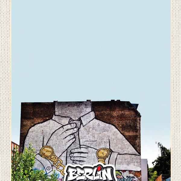 Schild Berlin Street Art Graffiti Mann Kopflos D 12x18 20x30 30x40 Blech/Holz