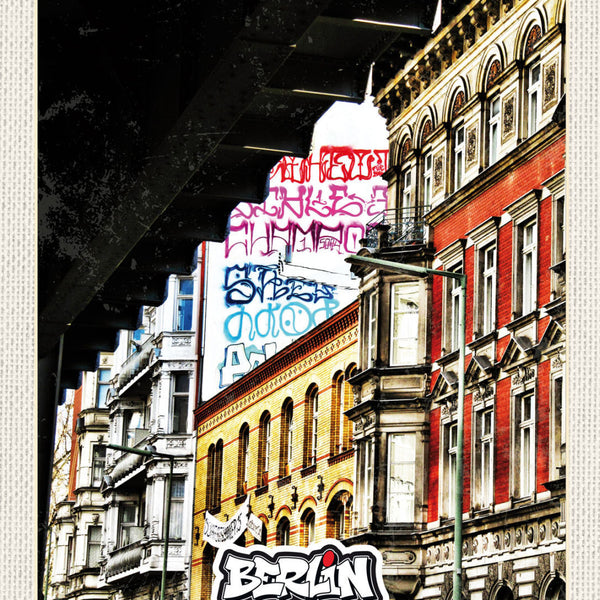 Schild Berlin Street Art Graffiti Kreuzberg D 12x18 20x30 30x40 Blech/Holz
