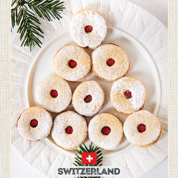 Schild Switzerland Schweiz Linzer Räder Kekse 12x18 20x30 30x40 Blech/Holz