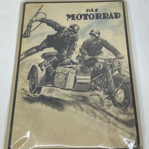 Das Motorrad Deutsche Soldaten Kradmelder Blechschild Metallschild 20 x 30 50043