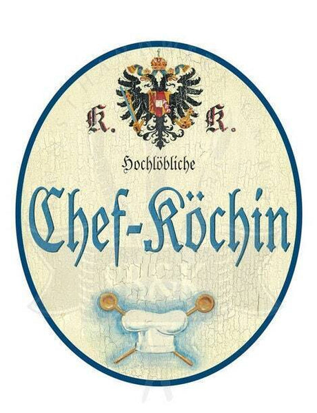 Kuk nostalgie holzschild hochlöbliche chef-köchin