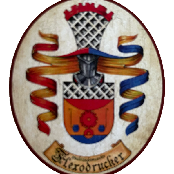 Nostalgie Holzschild Flexodrucker Wappen Beruf Österreich Schild