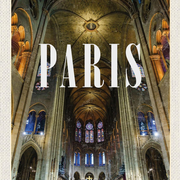 Schild Paris France Frankreich Notre-Dame 12x18 20x30 30x40 Blech od. Holz