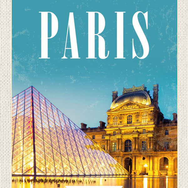 Schild Paris Frankreich Louvre Museum Kunst 12x18 20x30 30x40 Blech od. Holz