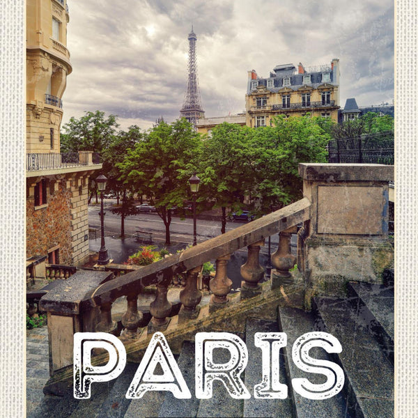 Schild Paris France Frankreich Eiffelturm Stadt 12x18 20x30 30x40 Blech od. Holz