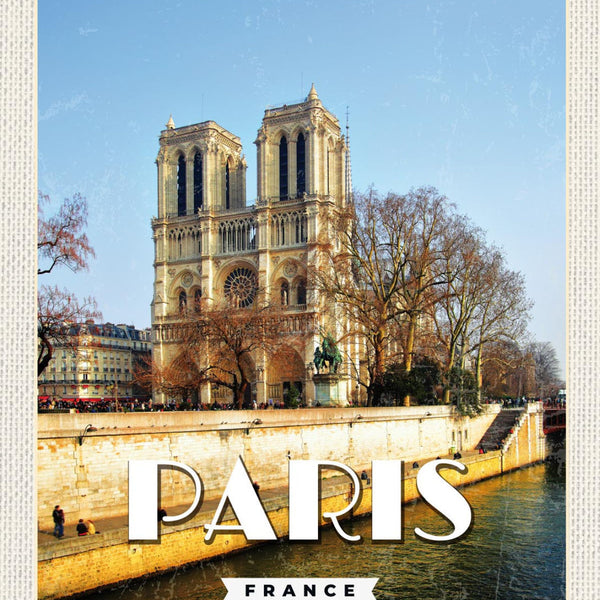 Schild Paris France Frankreich Notre-Dame 12x18 20x30 30x40 Blech od. Holz