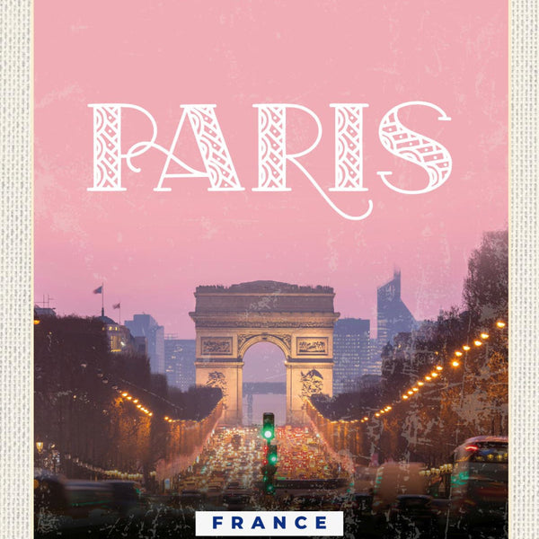 Schild Paris France Triumphbogen Frankreich 12x18 20x30 30x40 Blech od. Holz