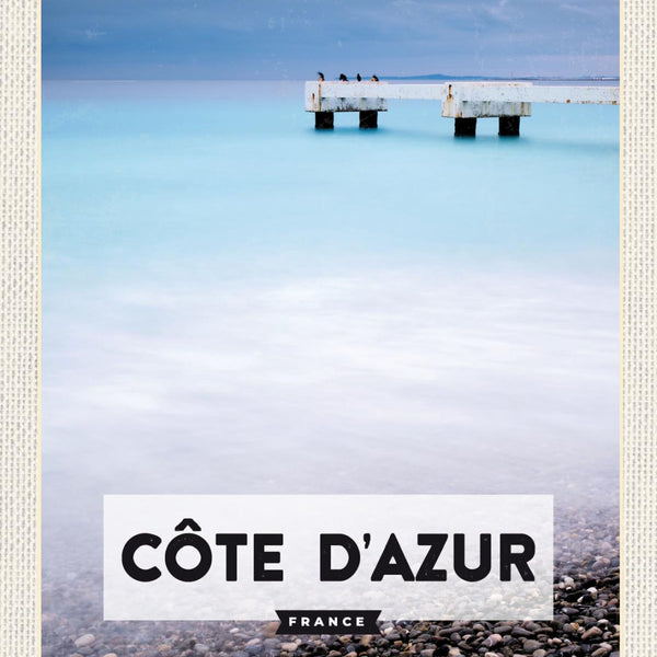 Schild Côte d’Azur France Frankreich Küste Meer 12x18 20x30 30x40 Blech/Holz