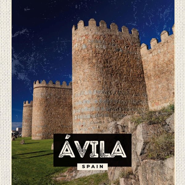 Schild Ávila Spain Spanien Stadt Mauern 12x18 20x30 30x40 Blech/Holz