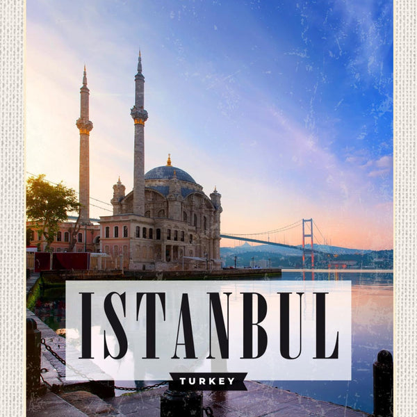 Schild Istanbul Turkey Türkei Ortaköy Moschee 12x18 20x30 30x40 Blech od. Holz
