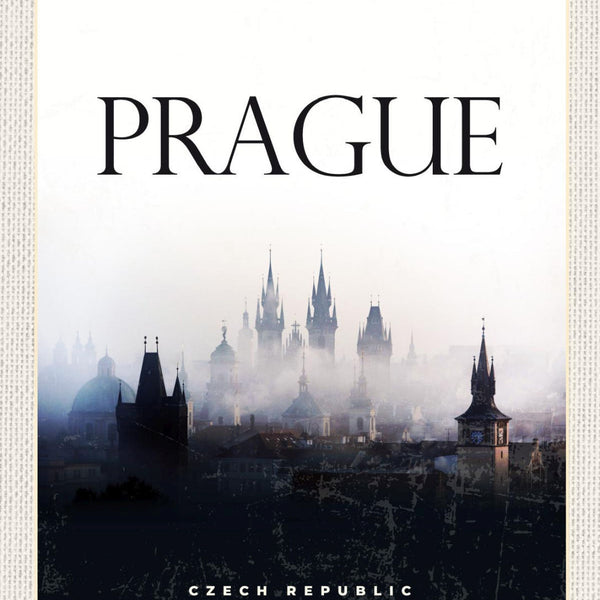 Schild Prague Czech Rep Prag Tschechien Stadt Blick 12x18 20x30 30x40 Blech/Holz