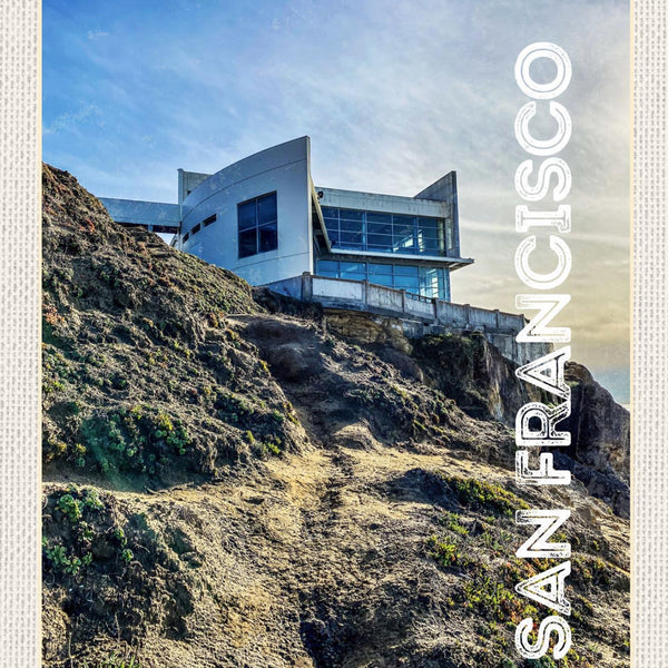 Schild San Francisco Cliff House Berg Gebäude USA 12x18 20x30 30x40 Blech/Holz