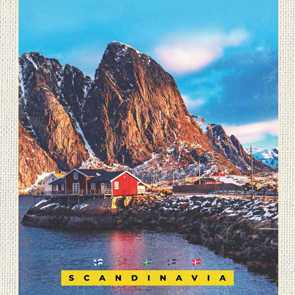 Schild Scandinavia Skandinavien Hamnøy Lofoten NOR 12x18 20x30 30x40 Blech/Holz
