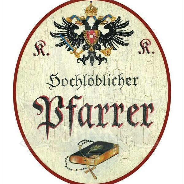 Kuk nostalgie holzschild - hochlöblicher pfarrer - bibel th