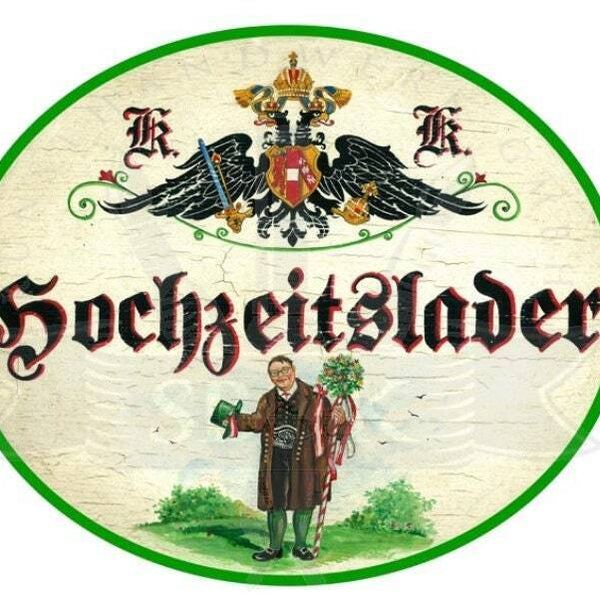 Kuk nostalgie holzschild hochzeitslader