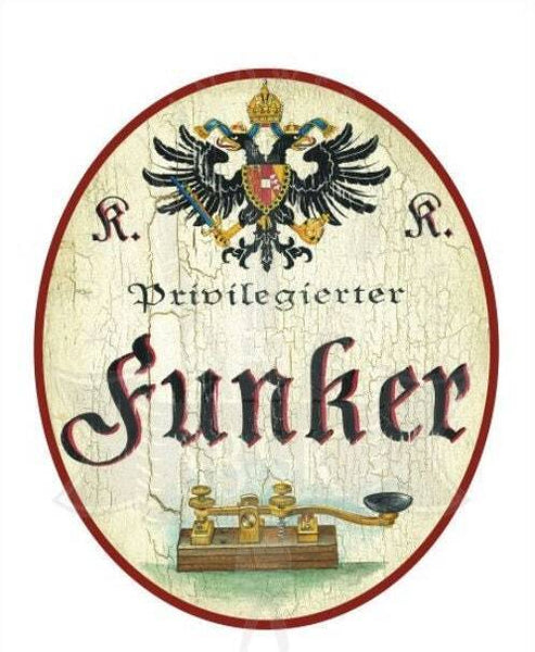 Kuk nostalgie holzschild privilegierter funker