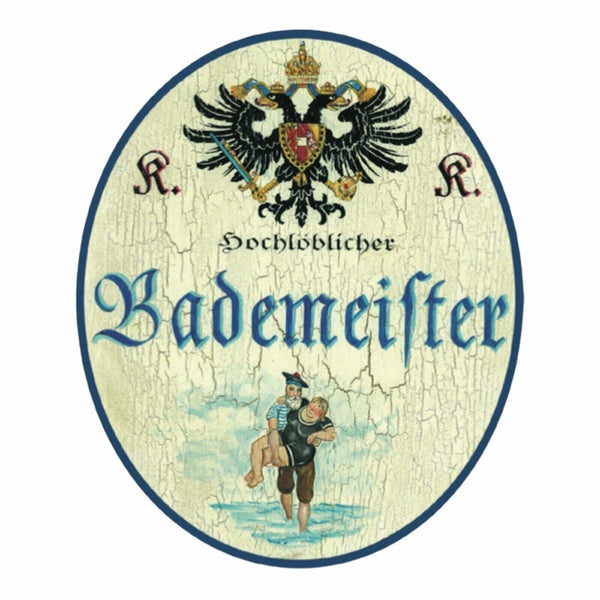Kuk nostalgie holzschild bademeister badefrau