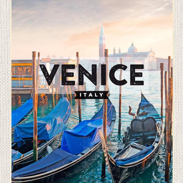 Schild Venice Italy Venedig Italien Gondel Stadt 12x18 20x30 30x40 Blech/Holz