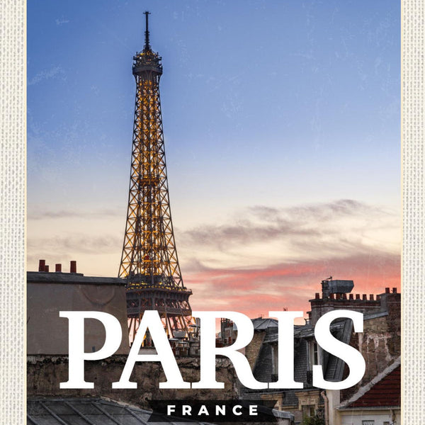 Schild Paris France Frankreich Eiffelturm Stadt 12x18 20x30 30x40 Blech od. Holz