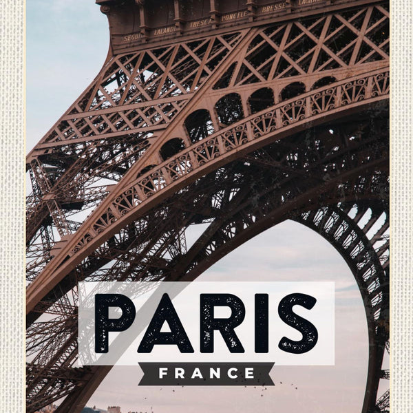 Schild Paris France Frankreich Eiffelturm Stadt 12x18 20x30 30x40 Blech od. Holz