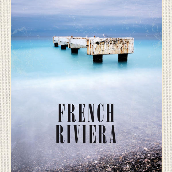 Schild French Rivera Côte d’Azur Frankreich Haus 12x18 20x30 30x40 Blech/Holz
