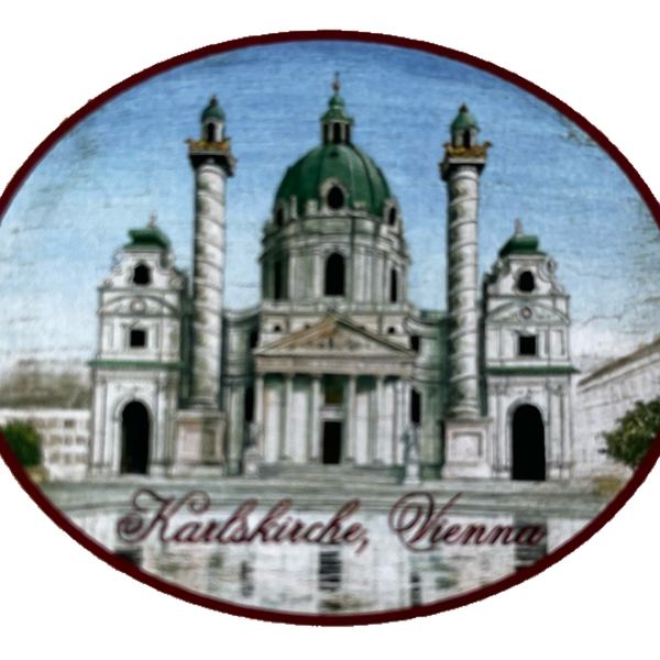 Nostalgie Holzschild Karlskirche Vienna Wien Kirche Österreich Schild