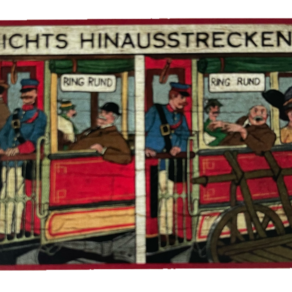 Nostalgie Holzschild Straßenbahn Nichts Hinausstrecken Tramway Bim Bahn Schild