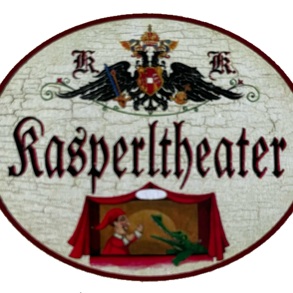 KuK Nostalgie Holzschild Kasperltheater Kasperl Puppen Theater Schild