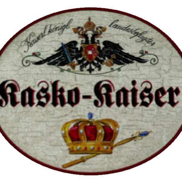 KuK Nostalgie Holzschild Landesbefugter Kasko-Kaiser Krone Schild