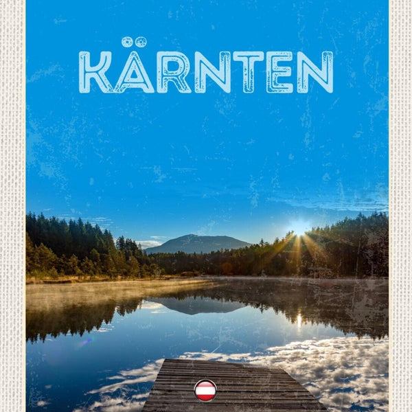 Schild Kärnten Österreich Egelsee Steg Landschaft 12x18 20x30 30x40 Blech/Holz