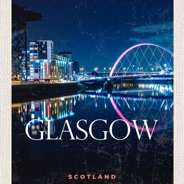 Schild Glasgow Scotland Schottland Clyde Fluss 12x18 20x30 30x40 Blech od. Holz