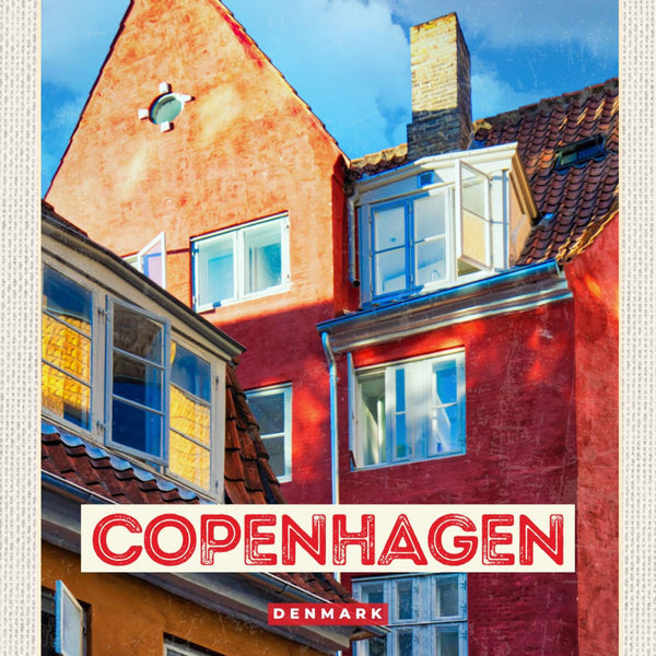 Schild Copenhagen Kopenhagen Dänemark Gebäude 12x18 20x30 30x40 Blech od. Holz