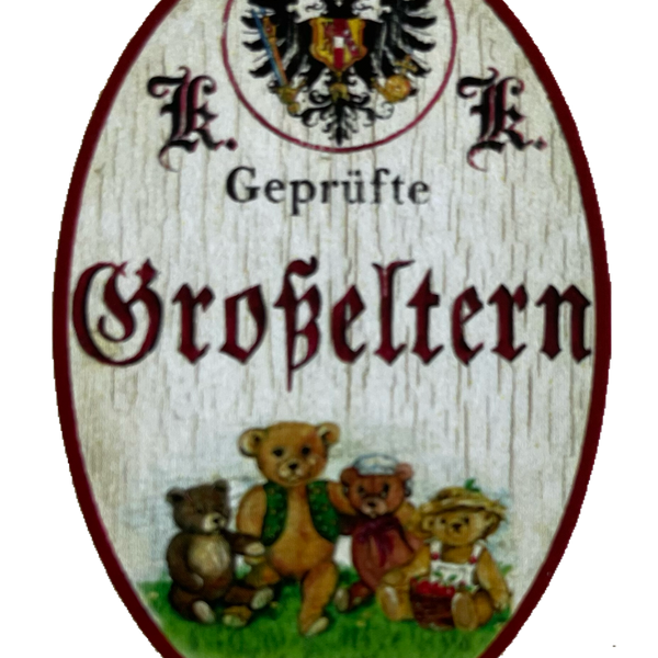 KuK Nostalgie Holzschild Geprüfte Großeltern Oma Opa Großvater Großmutter Schild