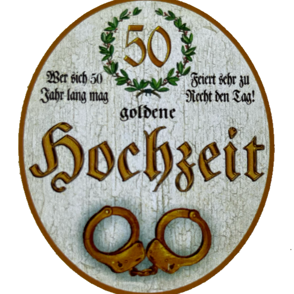 KuK Nostalgie Holzschild Goldene Hochzeit 50 Jahre Ehe Paar Heirat Schild